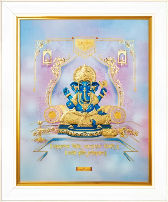 Prima Art Ekdanta Ganesha 24K Pure Gold Artwork (s1)